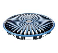 ELEOUTI Enjoliveur Décoratif de Moyeu de Roue Voiture 13 Pouces Bleu Noir Hy, Cache-moyeu pour Jantes Acier, Accessoire Automobile Résistant et Esthétique