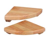 ELEOUTI Étagère Murale d'angle en Bois Naturel 2 Pièces, Forme Éventail, Résistante Déformation, pour Chambre ou Salle de Bain, Design Moderne et Position Ajustable
