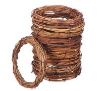 ELEOUTI Lot de 10 Anneaux en Rotin Naturel Marron pour Décoration DIY Suspendue, Style Campagne Américaine Élégant pour Mariage et Décoration Intérieure