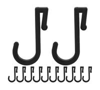 ELEOUTI Lot de 12 Crochets en Plastique Noir 2mm pour Grille Perforée Crochets Muraux Multifonctions Cuisine Salle de Bain et Entrée et Porte-tasses Pratiques