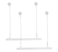 ELEOUTI Lot de 2 Poteaux D'accrochage en Pvc 30 Cm Chaînes et Crochets, Support Suspendre pour Affiches et Drapeaux en Magasin, Adapté à Centre Commercial et Exposition