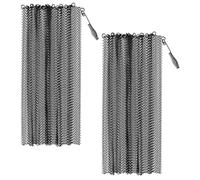 ELEOUTI Lot de 2 Rideaux de Cheminée en Fer Noir Émaillé Antirouille avec Poignées, Grille de Protection les Étincelles et Haute Résistance la Chaleur pour Foyer