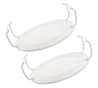 ELEOUTI Lot de 2 Supports pour Four à Micro-ondes en Abs, Étagère de Rangement à Plusieurs Niveaux Ronde, Plateau Vapeur Compact pour Cuisson et Réchauffage Cuisine, Accessoire Pratique