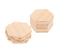ELEOUTI Lot de 25 Tranches Hexagonales en Bois Beige pour Décoration Mariage, Surface Lisse Prête à Teindre, pour Peinture la Main et Accessoires Photo