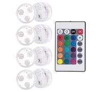 ELEOUTI Lumière LED Submersible Étanche Angle Lumineux 120° avec Télécommande 8 Pièces Éclairage Abs 3v Ip68 pour Piscine et Aquarium pour Paysages sous-Marins