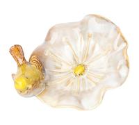 ELEOUTI Mangeoire à Oiseaux Décorative en Céramique Blanche, Cendrier Multifonctionnel et Contenant à Savonnette, Accessoire de Décoration Intérieure pour Salon et Rangement Pratique