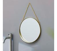 ELEOUTI Miroir Mural Rond sans Perçage en Métal Miroir Cosmétique Mural Décoratif pour Salle de Bain et Chambre Taille Moyenne Finition Métallique Gris Pratique et Design pour Décoration