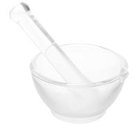 ELEOUTI Mortier en Verre 60 Mm Pilon Ergonomique, Pot de Broyage pour Laboratoire Chimique, Pot à Écraser Remède et Pilules, Outil Manuel Précis pour Usage Scientifique et Pharmaceutique