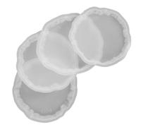 ELEOUTI Moule Silicone Dessous de Verre 4pcs pour Loisirs Créatifs en Résine Époxy, Résistant à l'usure, Facile à Stocker, pour Maison et Bureau