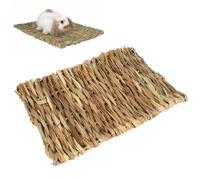 ELEOUTI Nappe en Paille Tissée la Main pour Petits Animaux, Tapis Rectangulaire Respirant et Protecteur pour Pattes, Lot de 4 Pièces, pour Cage Intérieure