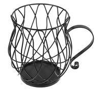 ELEOUTI Organisateur de Café en Fer Noir Stable et Pratique D'oreilles de Chat, Panier de Rangement Ouvert pour Sachets de Thé et Sucre sur Bureau Cuisine