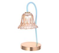 ELEOUTI Pièces de Lampe Décorative Européenne Chauffe-Cire, en Verre et Fer | Compatibles Cire Fondue et Huile Essentielle, Base Stable, Diffuse la Lumière, pour Lecture et Détente