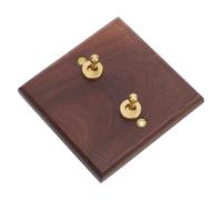 ELEOUTI Plaque D'interrupteur à Bascule 86 Type Double Commande en Bois de Noyer Marron Intégration sans Couture Pertes D'énergie pour Mur pour Bureau et Chambre