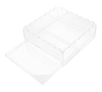 ELEOUTI Plateau Acrylique Festonné avec Tiroir Coulissant Transparent, Organiseur Chic pour Bureau et Décoration, Résistant à L'usage Quotidien, Design Unique et Élégant