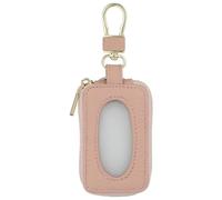 ELEOUTI Porte-clés Robuste Rose Fermeture Éclair Étui en Pu et Emplacement Dédié pour Clé pour Télécommande de Voiture Portable pour Femmes Élégantes