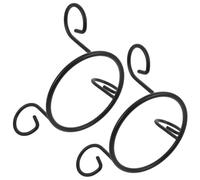 ELEOUTI Présentoir pour Sphère de Cristal en Fer Noir, Support Sphérique Stable à Base Large, Lot de 2, pour Collections et Table