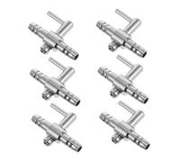 ELEOUTI Régulateur de Débit d'air Unidirectionnel en Acier Inoxydable pour Aquarium, Lot de 8 Raccords de Tuyau d'air Levier de Contrôle, Accessoire pour Pompe à Air Aquarium, Répartiteur