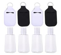 ELEOUTI Set de 8 Flacons Rechargeables en Néoprène de 30ml avec Porte-clés, Bouteille Vide pour Savonnette ou Lotion, Design Unique et Pratique pour Panier de Pâques