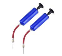 ELEOUTI Sets de Pompes à Air Portables Kit Gonfleur Manuel Sécurisé Lot de 2 Plastique Bleu, Double Action pour Ballon de Football et Basket pour Sport en Extérieur