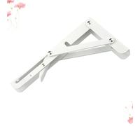 ELEOUTI Support Étagère Murale Pliable Acier Inoxydable Équerre Triangulaire Robuste à Angle Droit Fixation pour Tablette et Banc Capacité de Charge Finition Blanche Résistante Corrosion