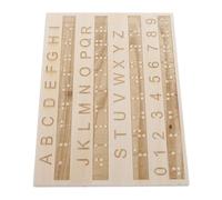 ELEOUTI Tableau à Lettres Bois Braille pour Débutants Planche Tactile Éducative Portable Bois Outil Apprentissage Braille pour Garçon Fille et Adultes Malvoyants Couleur Couleur Aléatoire