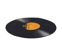 ELEOUTI Tapis Rond Rétro Noir Antidérapant et Résistant à l'usure en Polyester à Motif Disque Vinyle pour Espace à Thème Musical et Zones à Fort Passage