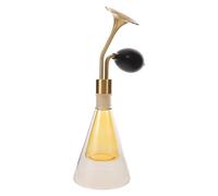 ELEOUTI Vaporisateur de Parfum Vintage en Verre et Cuivre 90ml | Buse Fleur, Pompe Courte, Flacon Rechargeable, Usage Parfumerie et Test Olfactif