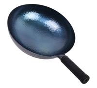 ELEOUTI Wok en Fer Forgé la Main Cuisine Maison, Résistant la Déformation, Conduction Rapide Chaleur, pour Cuisinière Électrique et Utilisation Domestique