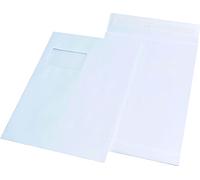 ELEPA - Rössler Enveloppe 30007635 Enveloppe à soufflet C4 avec fenêtre de 20 mm pli, 120 g/m² Blanc Lot de 100