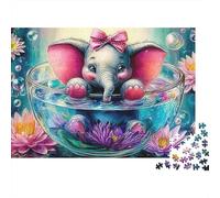 éléphant 1000 Piece Sturdy Cardboard Art de Petites créatures Jigsaw Puzzle Adults Kids Fun Challenging Game Beautiful Home Decor for Family 70x50cm/1000pcs