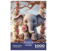 éléphant 1000 Pièces African éléphant Puzzle Adulte Un Puzzle Difficile Jeu De Puzzle pour Toute La Famille Enfants Activité Familiale Parfaite Décoration De La Maison 38x26cm/1000pcs