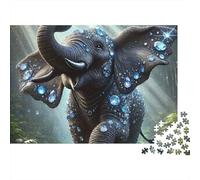 éléphant 1000 Pièces Jewel Forest éléphant Puzzle pour Adultes Carton sans Odeur Anti-Stress Stimuler l'esprit pour Experts pour Cadeaux De Remerciement 70x50cm/1000pcs