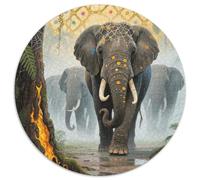 éléphant 1000 Pieces Jigsaw Puzzles for Adults Educhational Games Stress Relieving Entertainment Cultivate The Spirit of Teamwork for Adults and Kids, Age 12 Years Up 1000pcs (67.5x67.5cm)