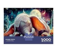 Éléphant 1000 Pièces Lot de Puzzles Premium pour Un Défi Ultra Exigeant Sleeping Baby Éléphant recommandé comme Activité Parascolaire Et Puzzle Haut De Gamme 70x50cm/1000pcs