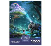 éléphant 1000 Pieces Puzzle Mignon Puzzles The Art of Colour Puzzle en Papier pour La Décoration Intérieure Le Cadeau Parfait pour La Famille Et Les Amis Jeu Difficile pour Les 70x50cm/1