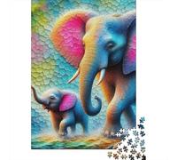 éléphant 1000 Pièces Puzzle pour Adultes Jeu Stimulant Divertissement Apaisant Cultiver l'esprit D'équipe pour Hommes, Femmes, Seniors 300pcs (40x28cm)