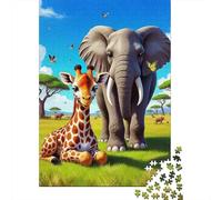 éléphant 1000 Pièces Puzzle pour Adultes Jeu Stimulant Divertissement Apaisant Cultiver l'esprit D'équipe pour Hommes, Femmes, Seniors 1000pcs (75x50cm)