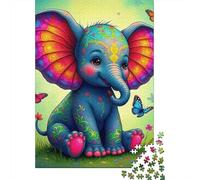 éléphant 1000 Pièces Puzzle pour Adultes Jeu Stimulant Divertissement Apaisant Entraîner La Mémoire du Cerveau pour Décorations Familiales 300pcs (40x28cm)