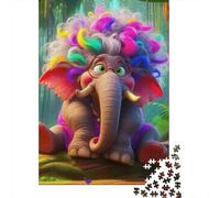 éléphant 1000 Pièces Puzzle pour Adultes Jeux Éducatifs Divertissement Apaisant Entraîner La Mémoire du Cerveau pour Décorations Familiales 300pcs (40x28cm)