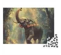 éléphant 1000 Pièces Spray Tronc forêt Puzzle pour Adultes Papier Recy nti-Stress Difficile pour Experts Stimuler l'esprit sans Reflets 52x38cm/1000pcs