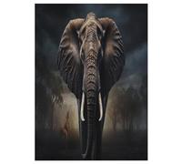 Éléphant 300 Pièces Puzzle en Bois pour Adultes Enfants, Puzzles Impossible, Jeu D'adresse pour Toute La Famille, 42×30cm