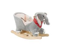 Jouet à bascule - TECTAKE - Éléphant à bascule en peluche à partir de 12 mois avec effet sonore 33 x 63 x 45,5 cm - Gris