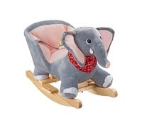 Jouet à bascule - TECTAKE - Éléphant à bascule en peluche à partir de 12 mois avec effet sonore 33 x 63 x 45,5 cm - Gris