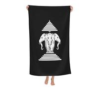 Éléphant À Trois Têtes du Laos Drap De Bain Grande Drap De Plage Séchage Rapide Serviette De Plage pour Douche Hôtel Natation 80X130Cm