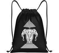 Éléphant À Trois Têtes Du Laos Unisexe Sac À Dos À Cordon Pliable Sac À Cordon Réglable Sacs De Sport Pour Piscine Yoga Plage
