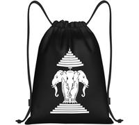 Éléphant À Trois Têtes Du Laos Unisexe Sacs De Gym Réglable Gym Sack Grand Sac À Dos À Cordon Pour Plage Voyage Vacances