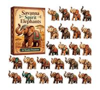 Elephant Advent Calendars 2026, 2D Acrylic Advent Ornaments | 24-Days Elephant Christmas Countdown Calendar, Acrylic Elephant Set For Kids Adults Tree Mantel Window Party