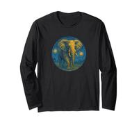 Elephant Africa African Van Gogh Starry Night Style Manche Longue