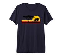 Elephant Africa Savanna Safari Zoo Retro Sunset Graphic Gift T-Shirt Haut de Gamme