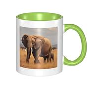 Éléphant africain - Tasse en céramique double couleur - Tasse à café et thé de 325 ml avec motif 3D - Tasses amusantes pour cadeaux mignons